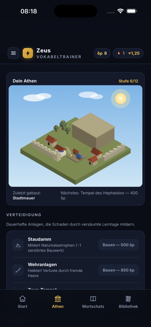 Zeus — Athen aufbauen